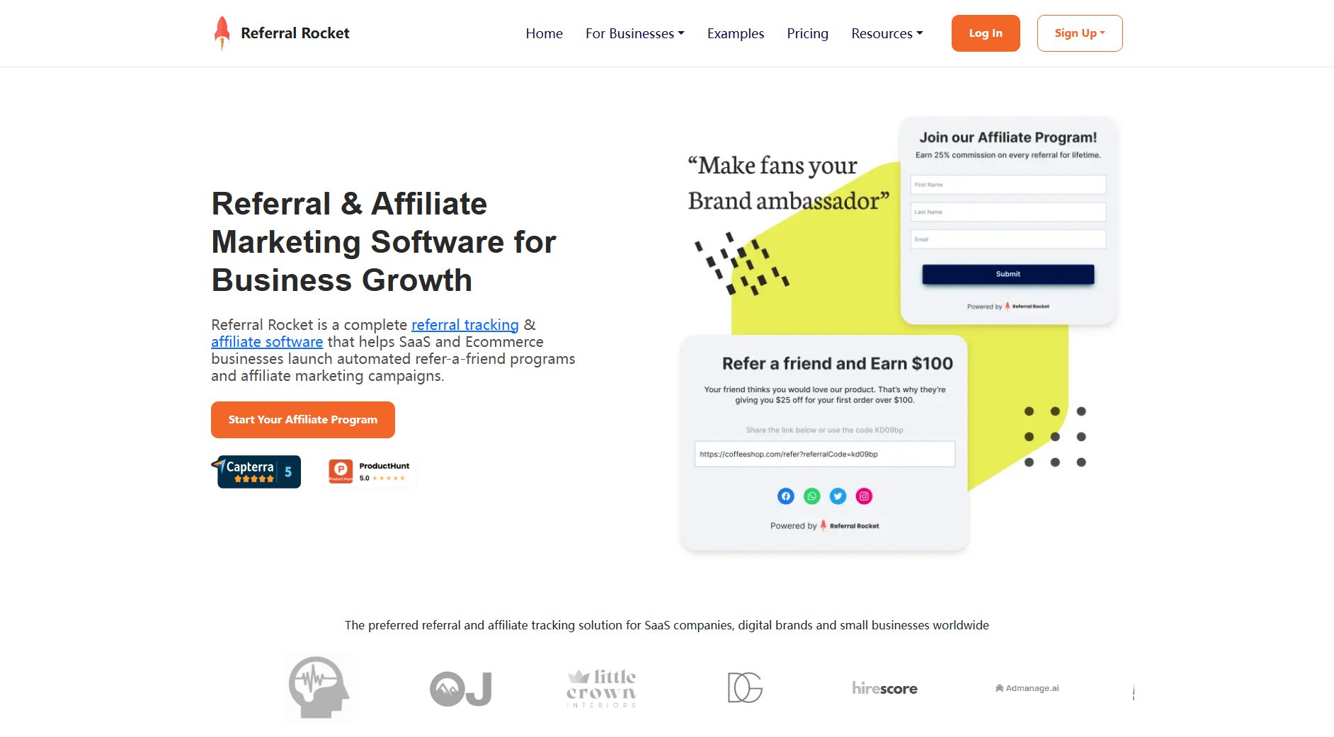 Referral Rocket Referral Rocket Interface & Screenshots