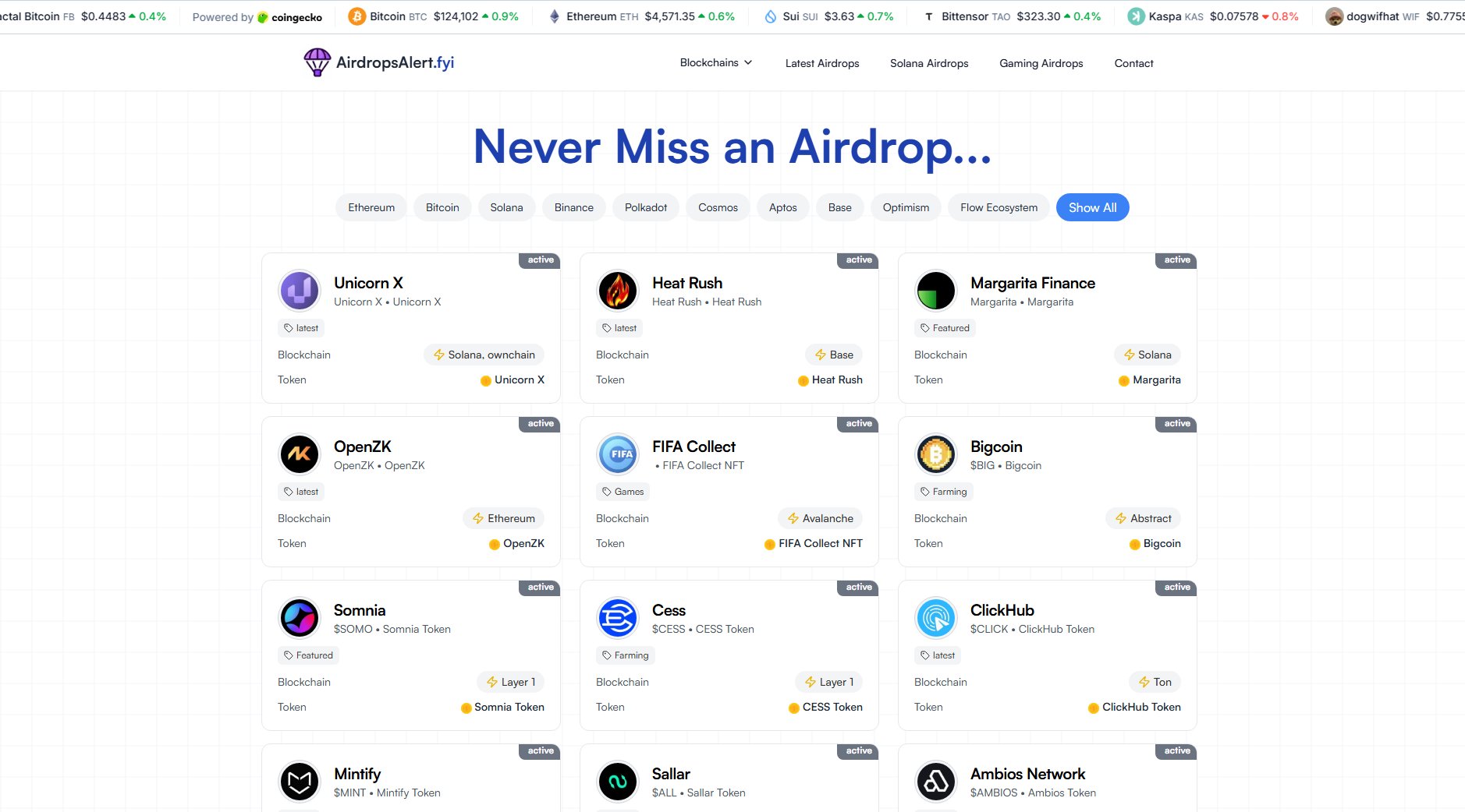 Airdrop Alert Airdrop Alert Interface & Screenshots