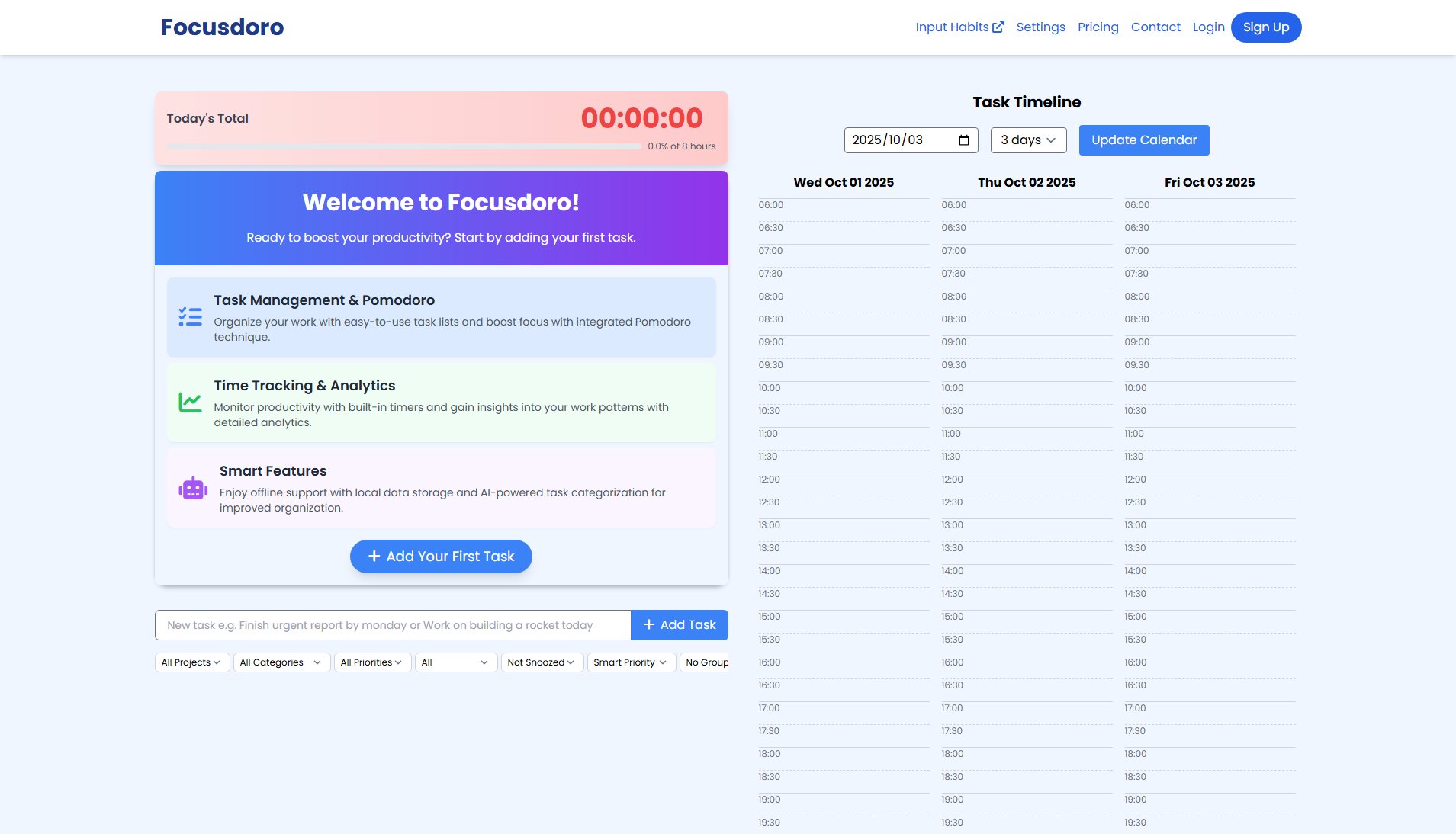 Focusdoro Focusdoro Interface & Screenshots
