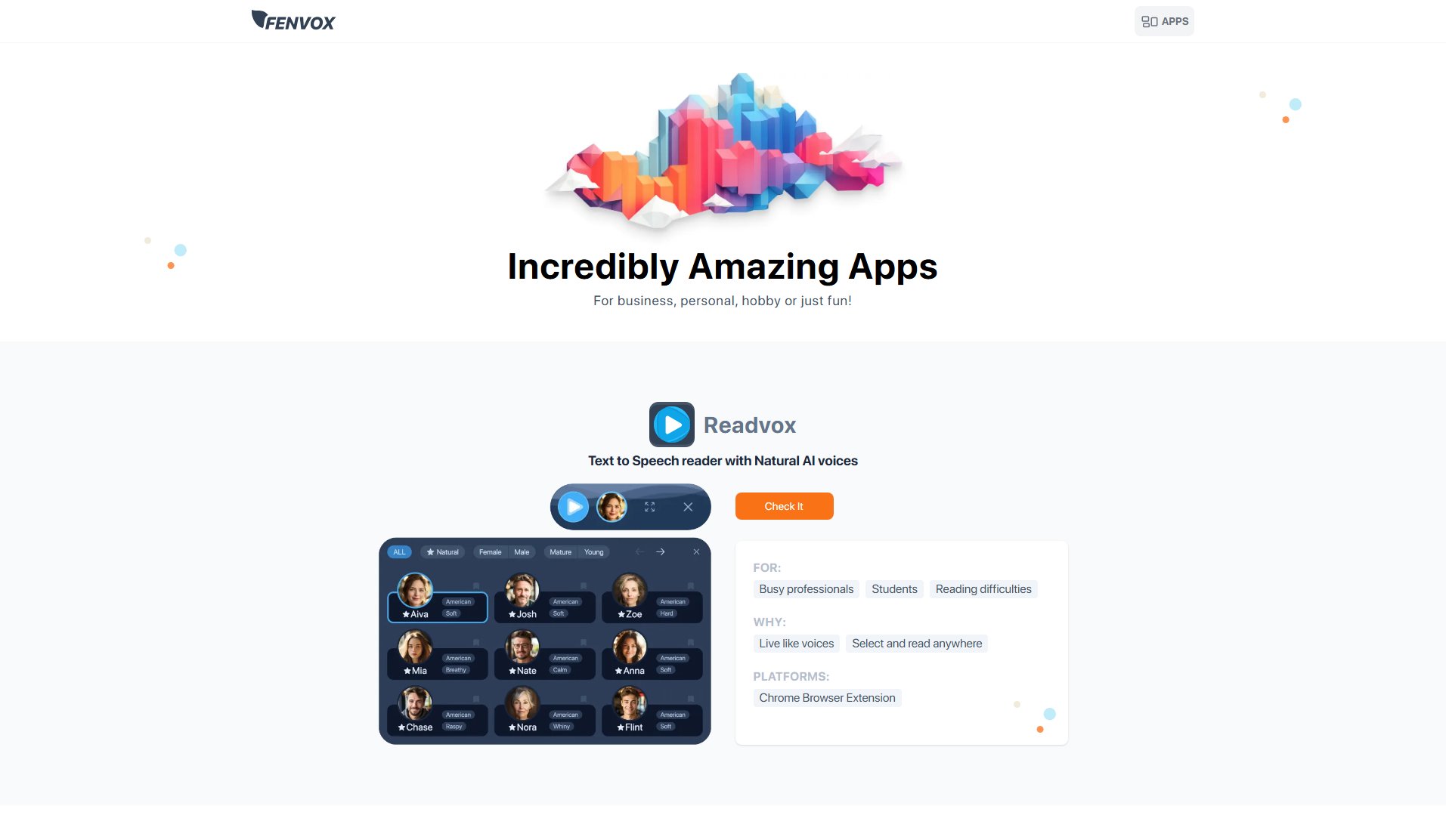 Fenvox Fenvox Interface & Screenshots