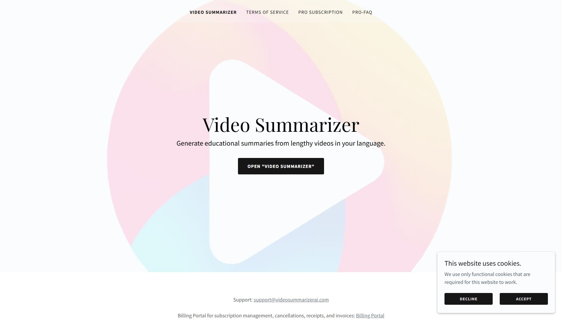 Video Summarizer Screenshot
