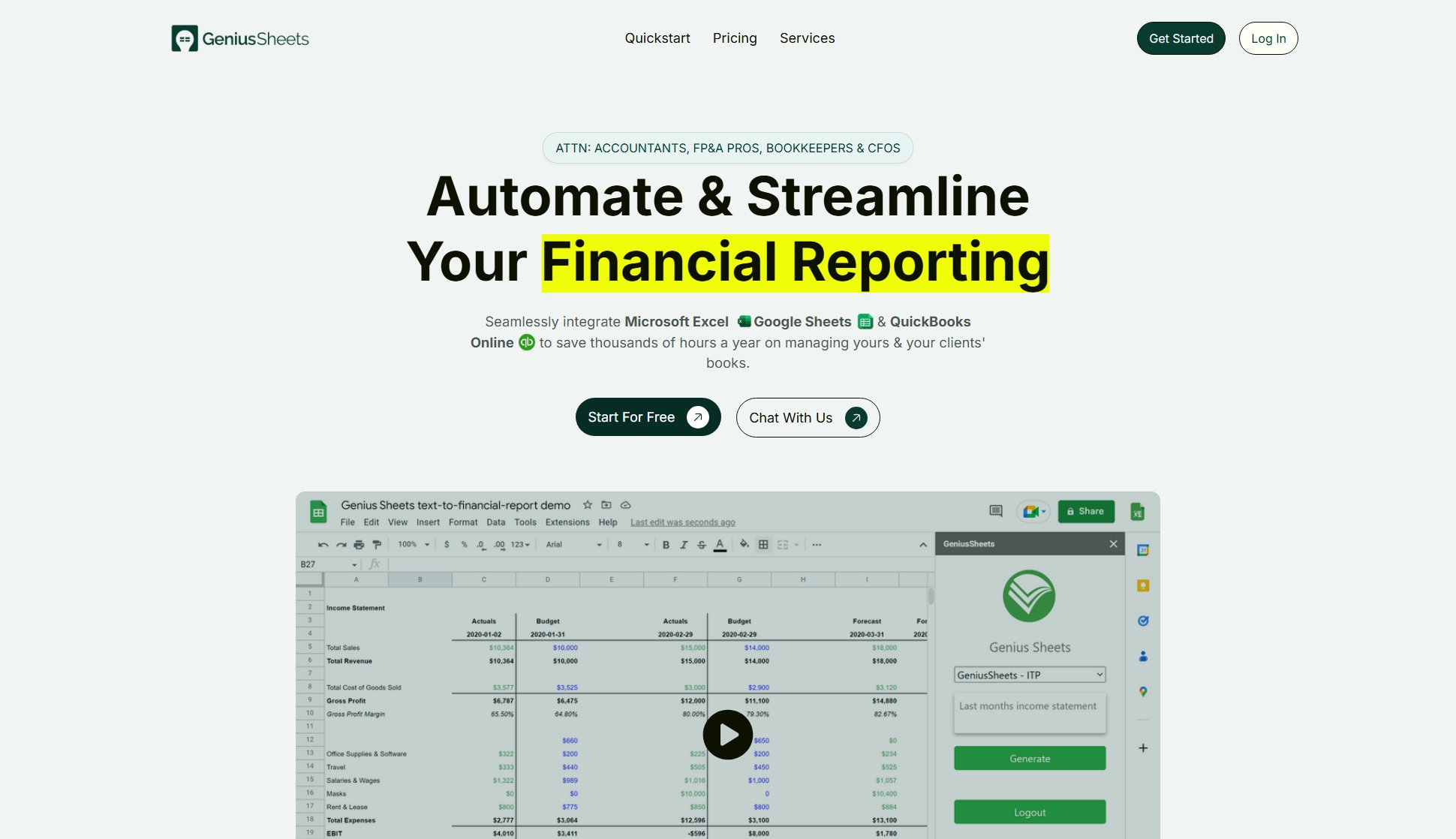 Genius Sheets Screenshot