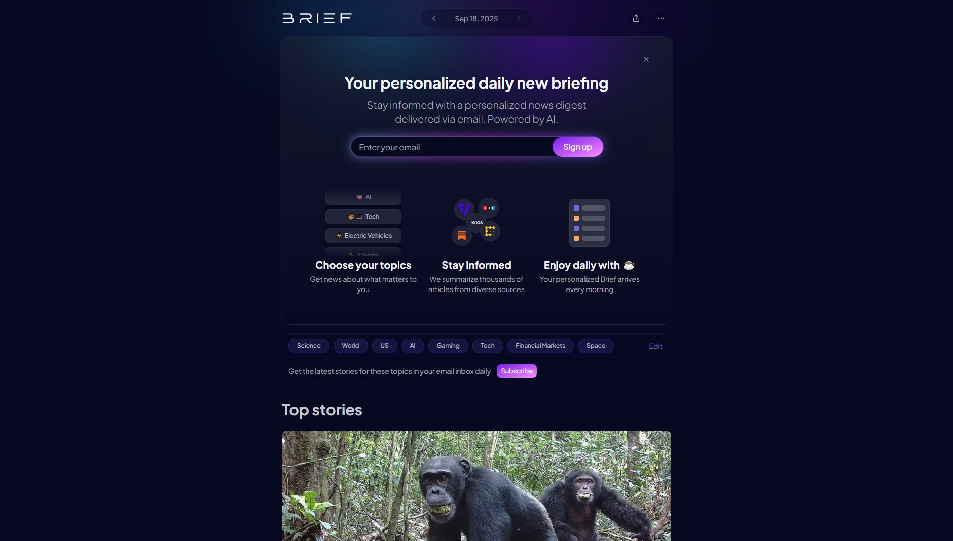 Brief Screenshot