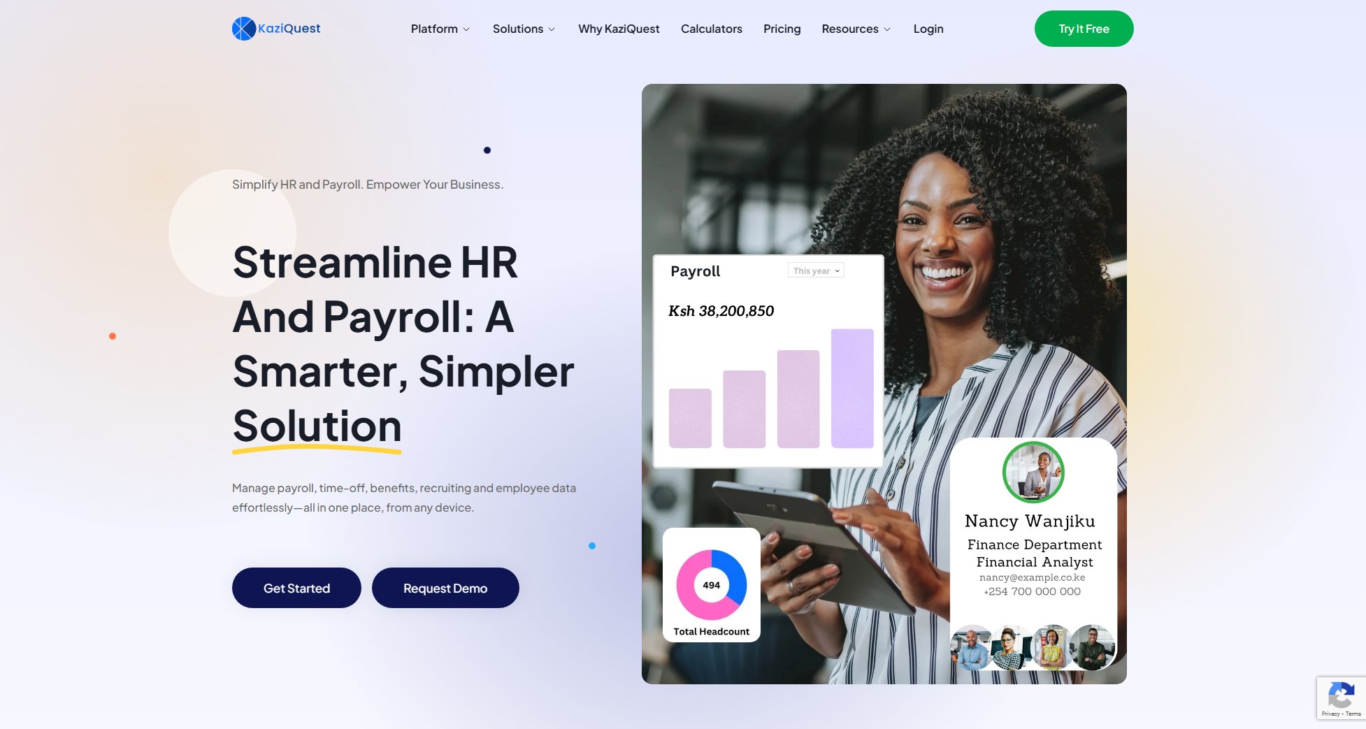 KaziQuest HR and Payroll Solutions Screenshot