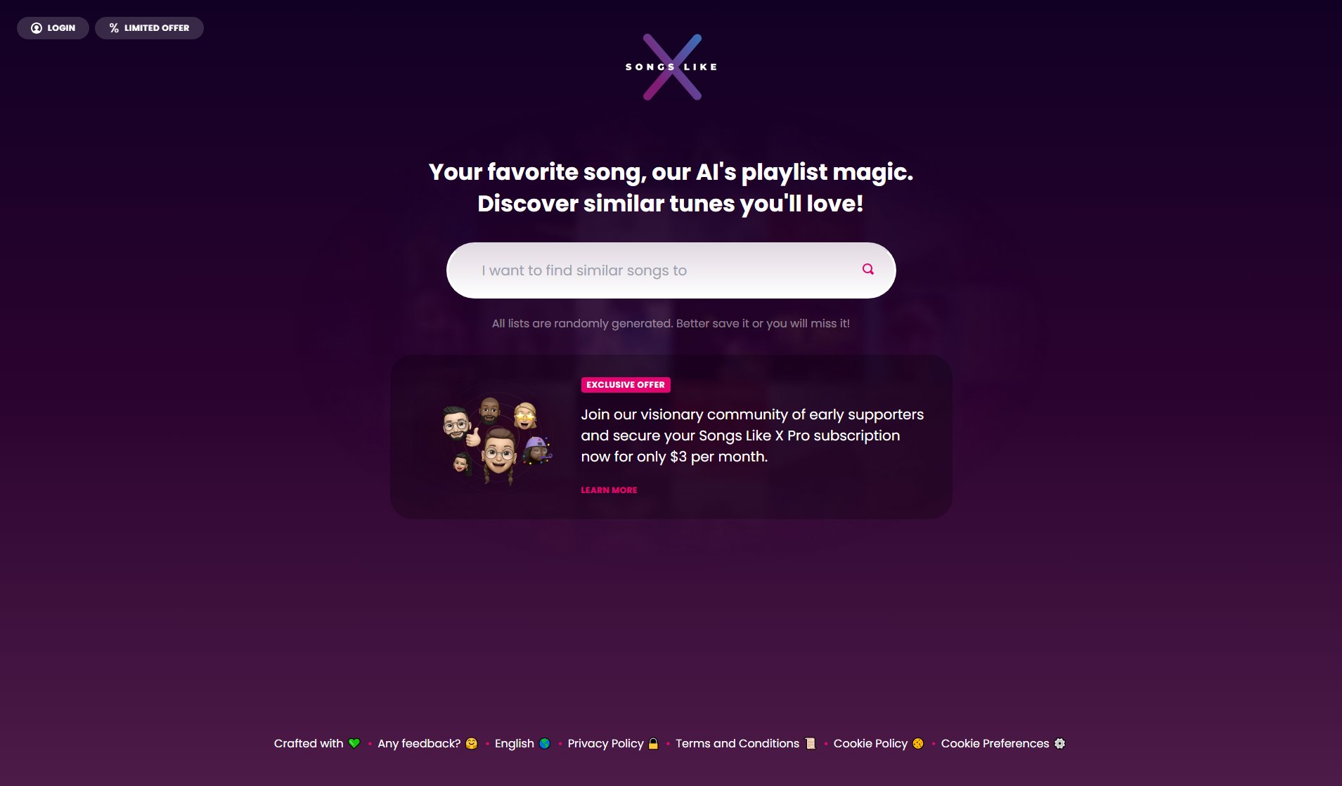 Songs Like X Songs Like X Interface & Screenshots