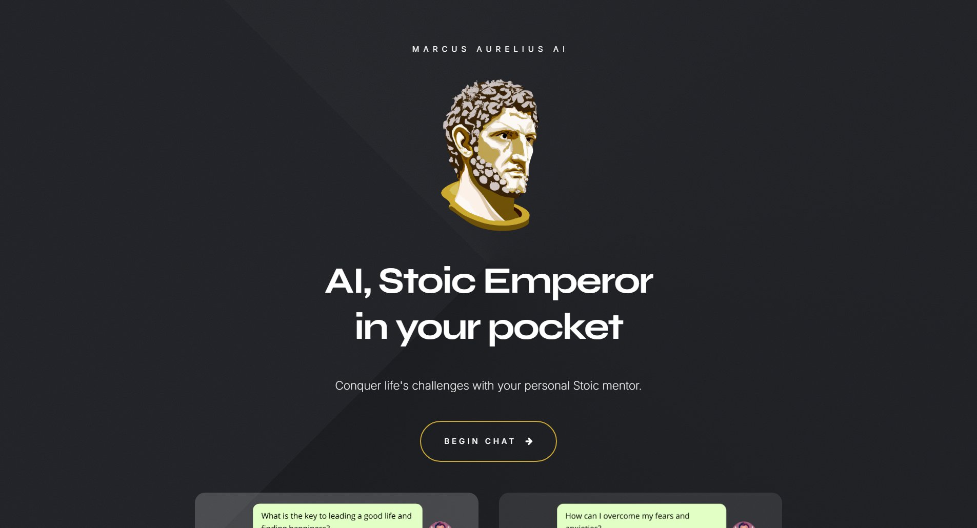 Marcus Aurelius AI Marcus Aurelius AI Interface & Screenshots