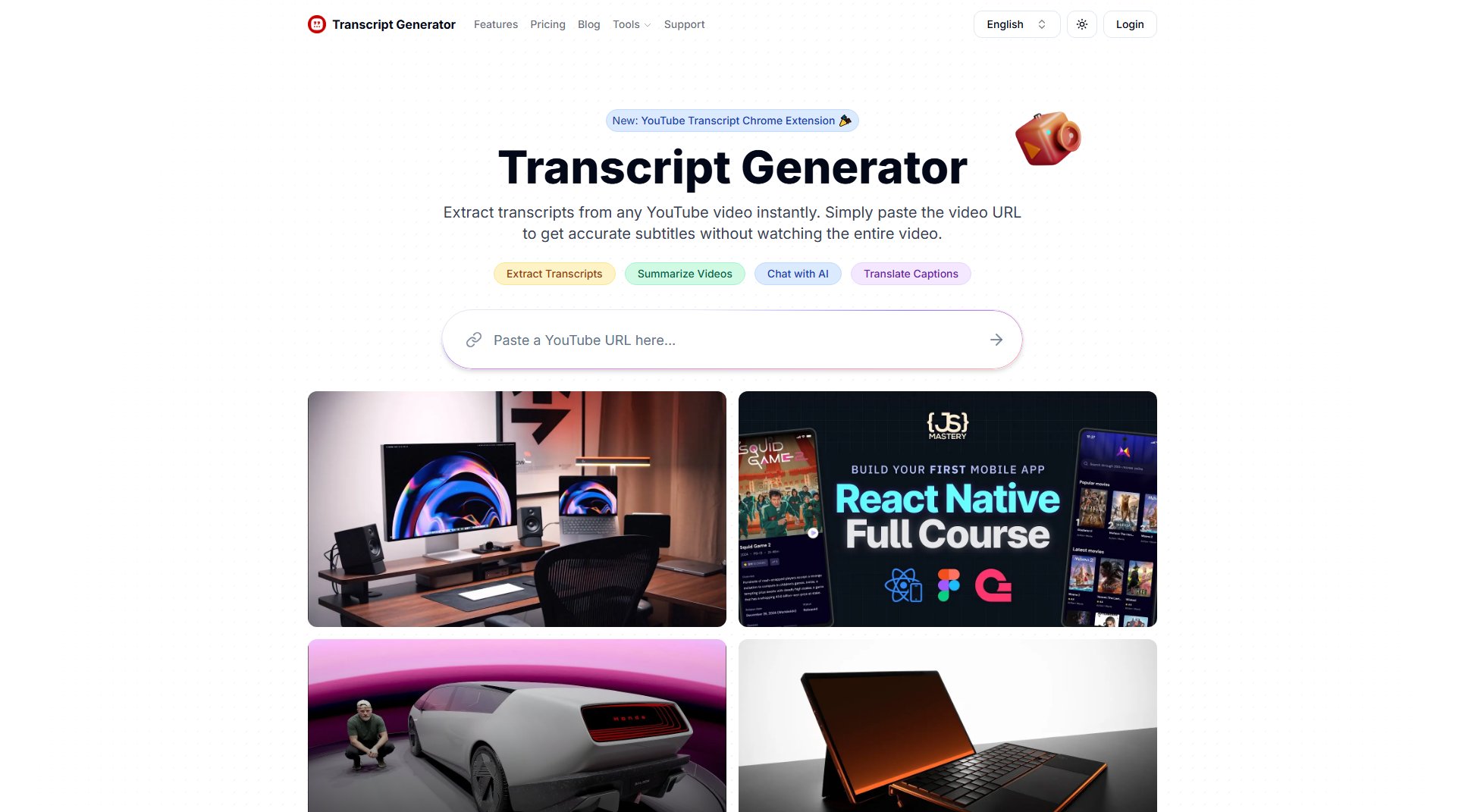Transcript Generator Transcript Generator Interface & Screenshots