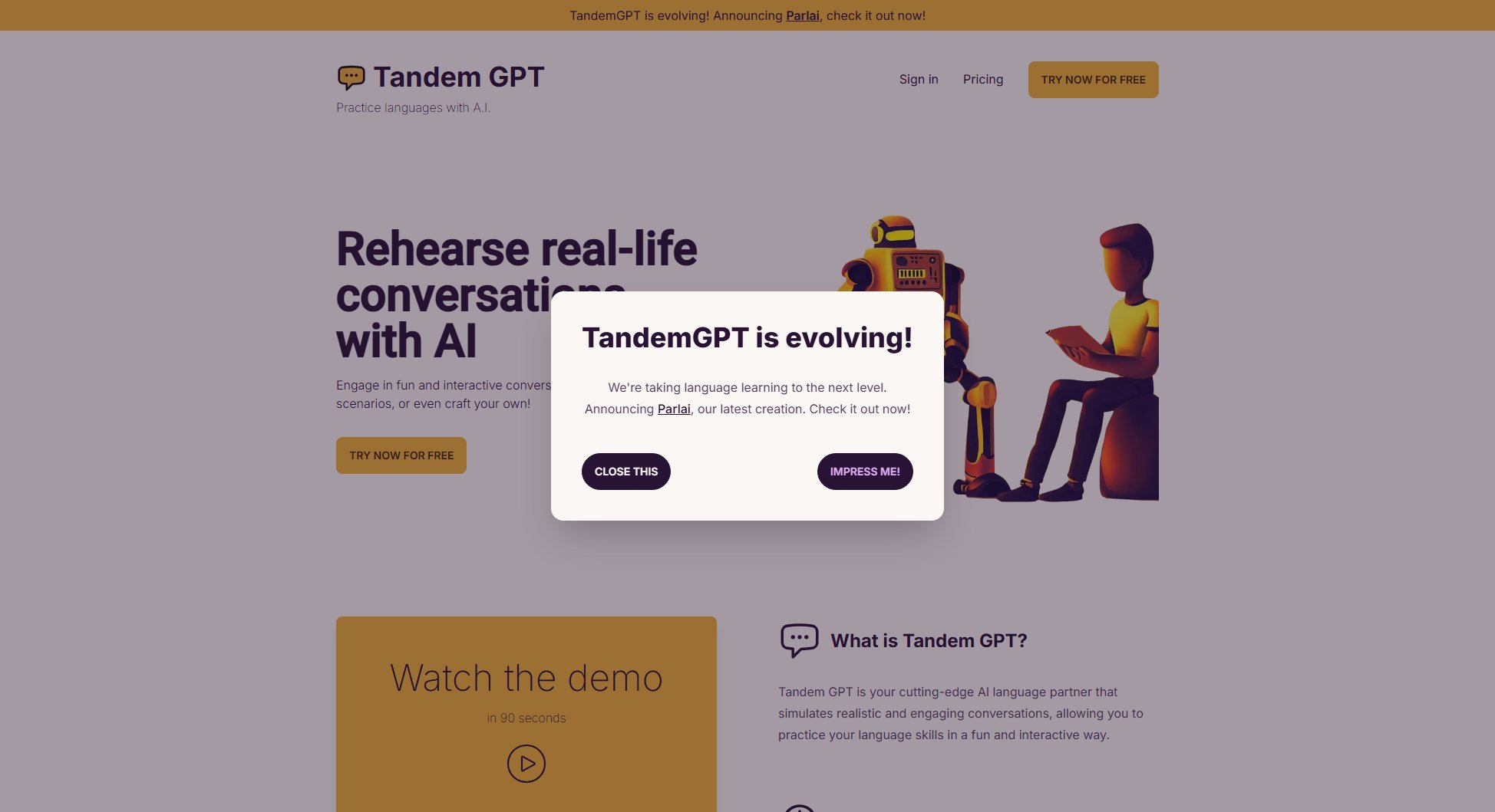 Tandem GPT Tandem GPT Interface & Screenshots Tandem GPT Tandem GPT Interface & Screenshots