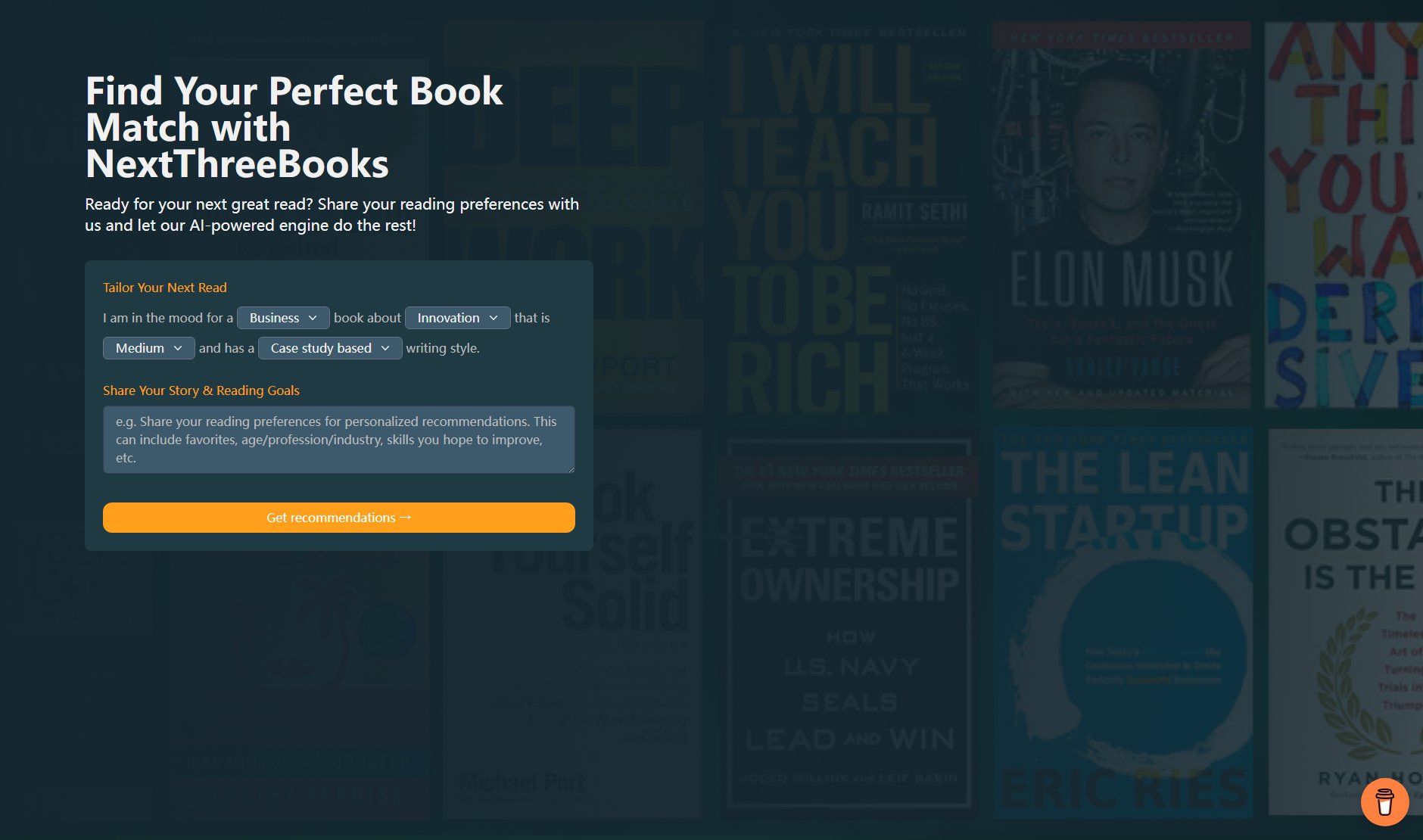 NextThreeBooks.com NextThreeBooks.com Interface & Screenshots