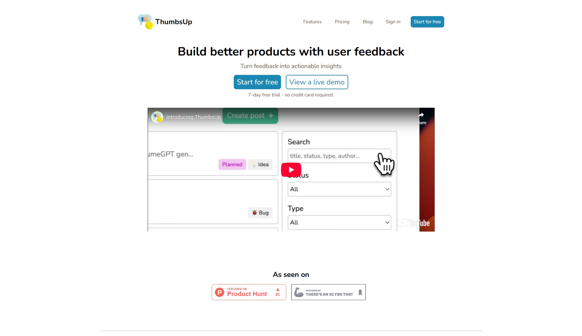 ThumbsUp ThumbsUp Interface & Screenshots